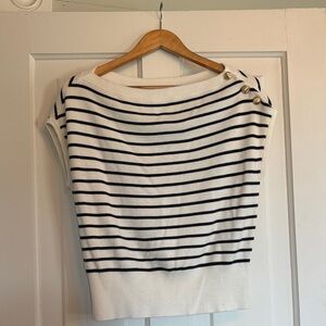Ann Taylor Navy and White Striped Sweater